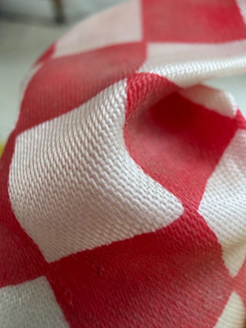 Vintage Red & White Harlequin Checkeredboard Clown Doll Yarn Hair Figurine - Picture 8 of 14